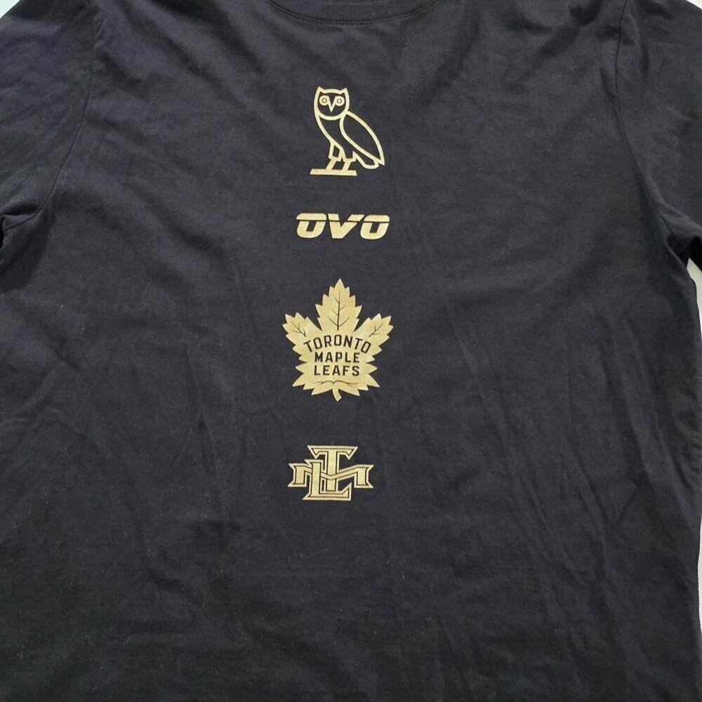 OVO Toronto Maple Leafs Graphic Print T Shirt Mens L Black Gold Stanley Cup NHL - Picture 10 of 16